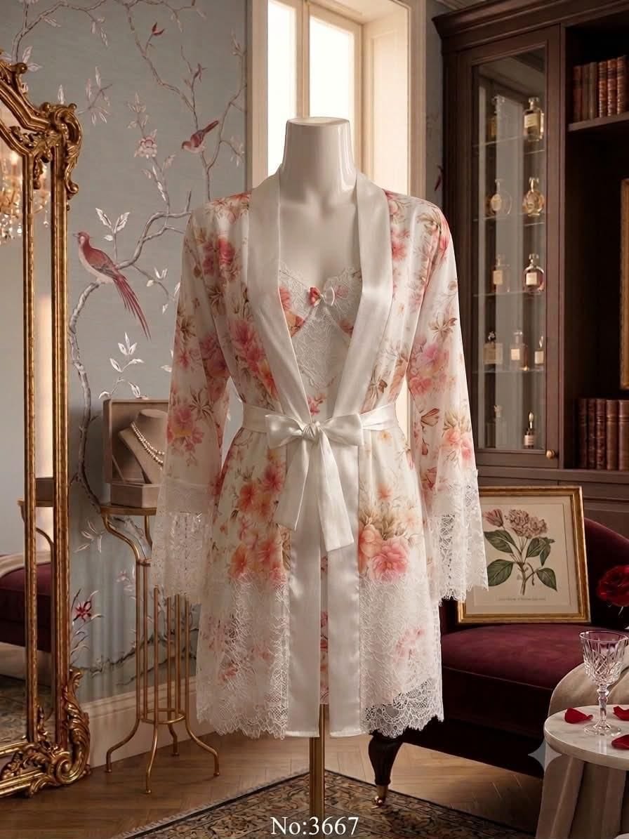 Luxury White Floral Satin Lace Se