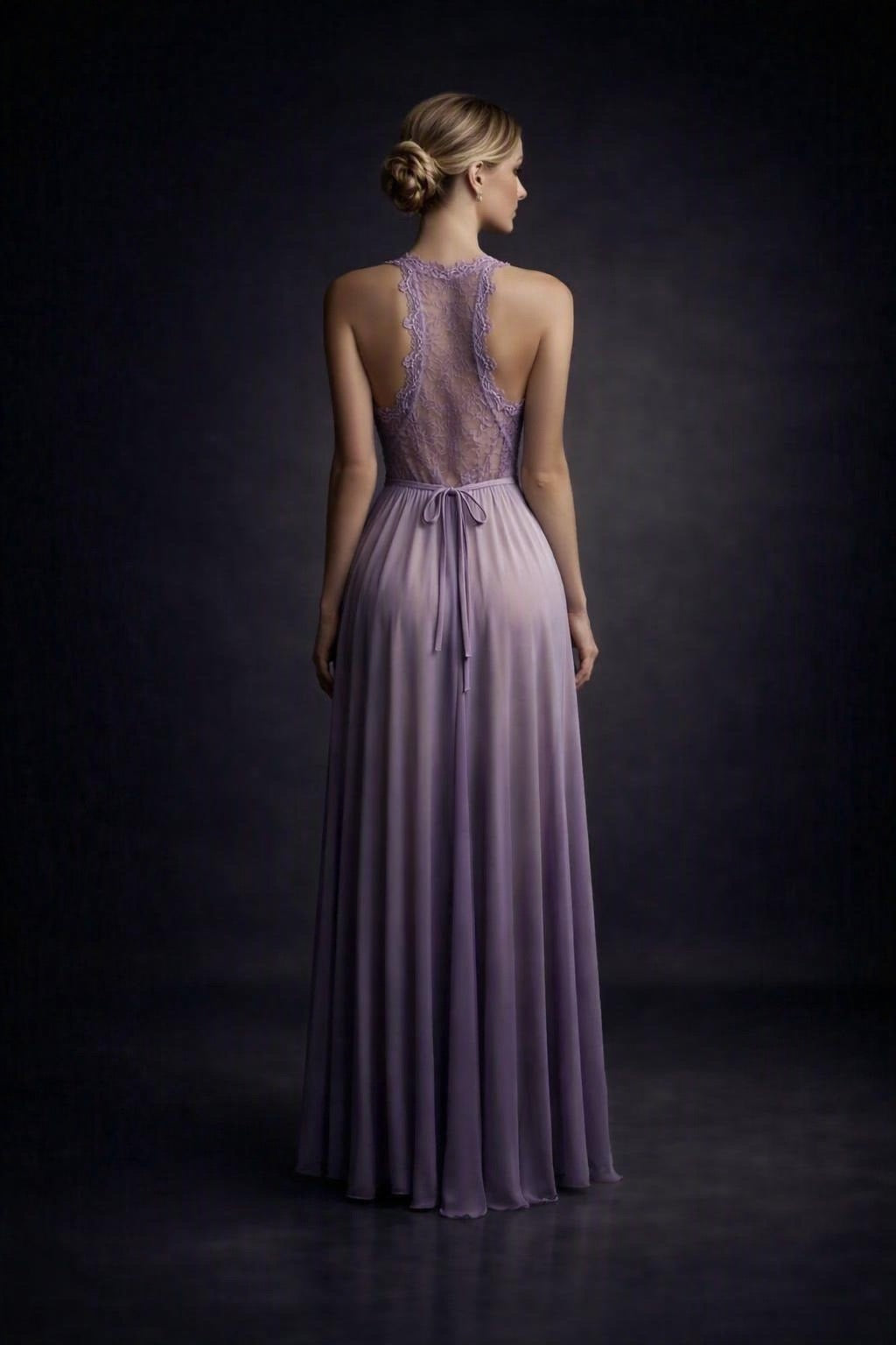 Romantic Lavender Long Lace Nightgown