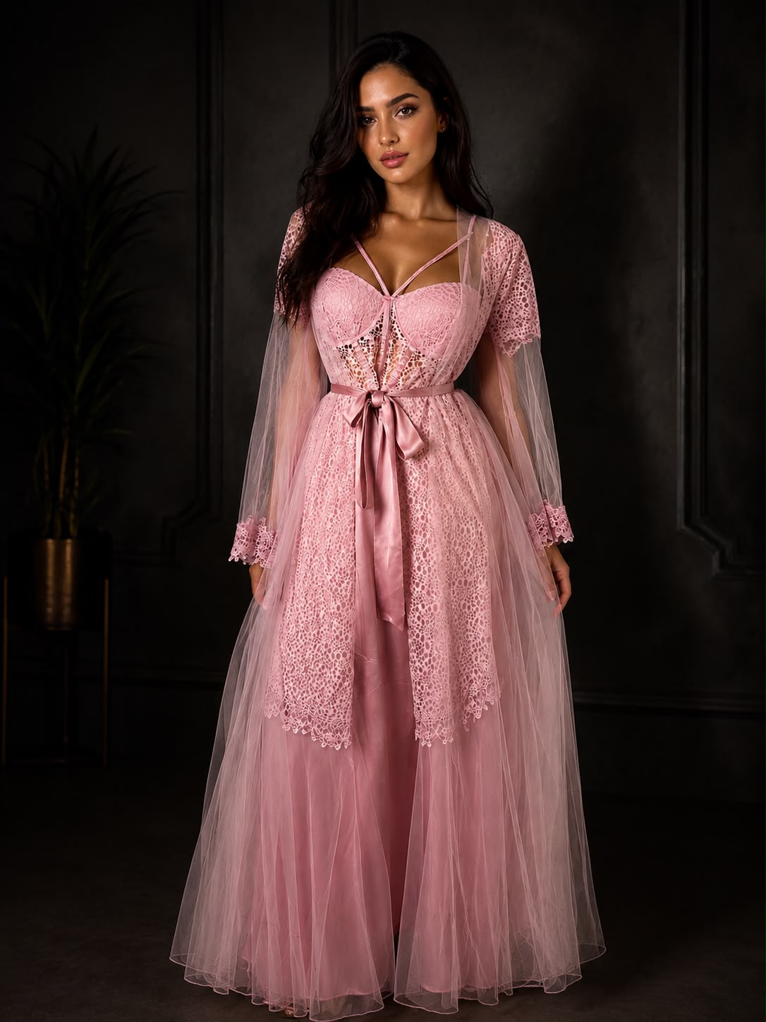 Luxury Pink Satin Nightdress